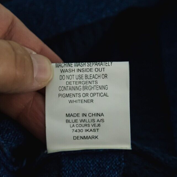 Blue Willi's Size Large L Blue Stripe Perforated Knit Zip Crew Cardigan Sweater - Picture 6 of 8